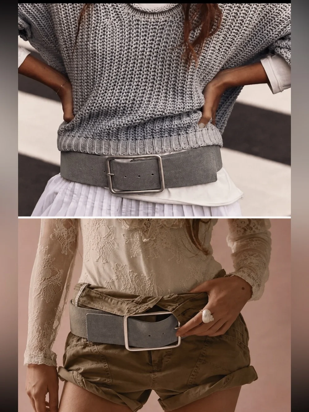 Free People Hex Hip Belt Grey S/M Bohemian Western Casual boho NWT